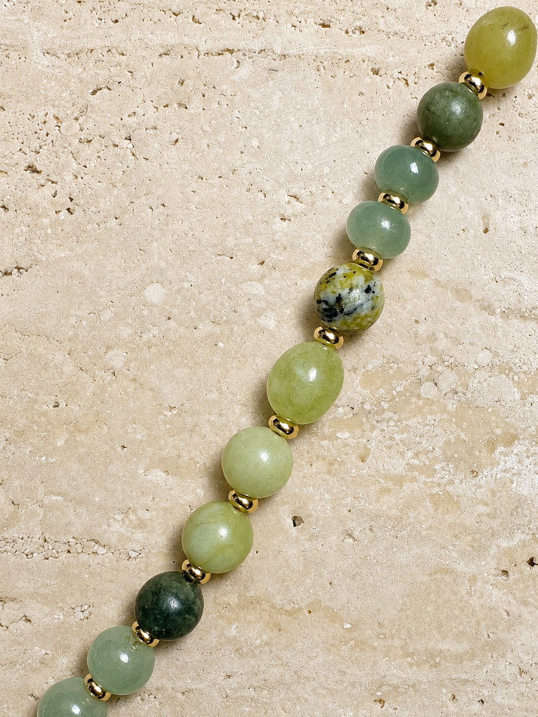 Beaded Necklace with Gold Accents