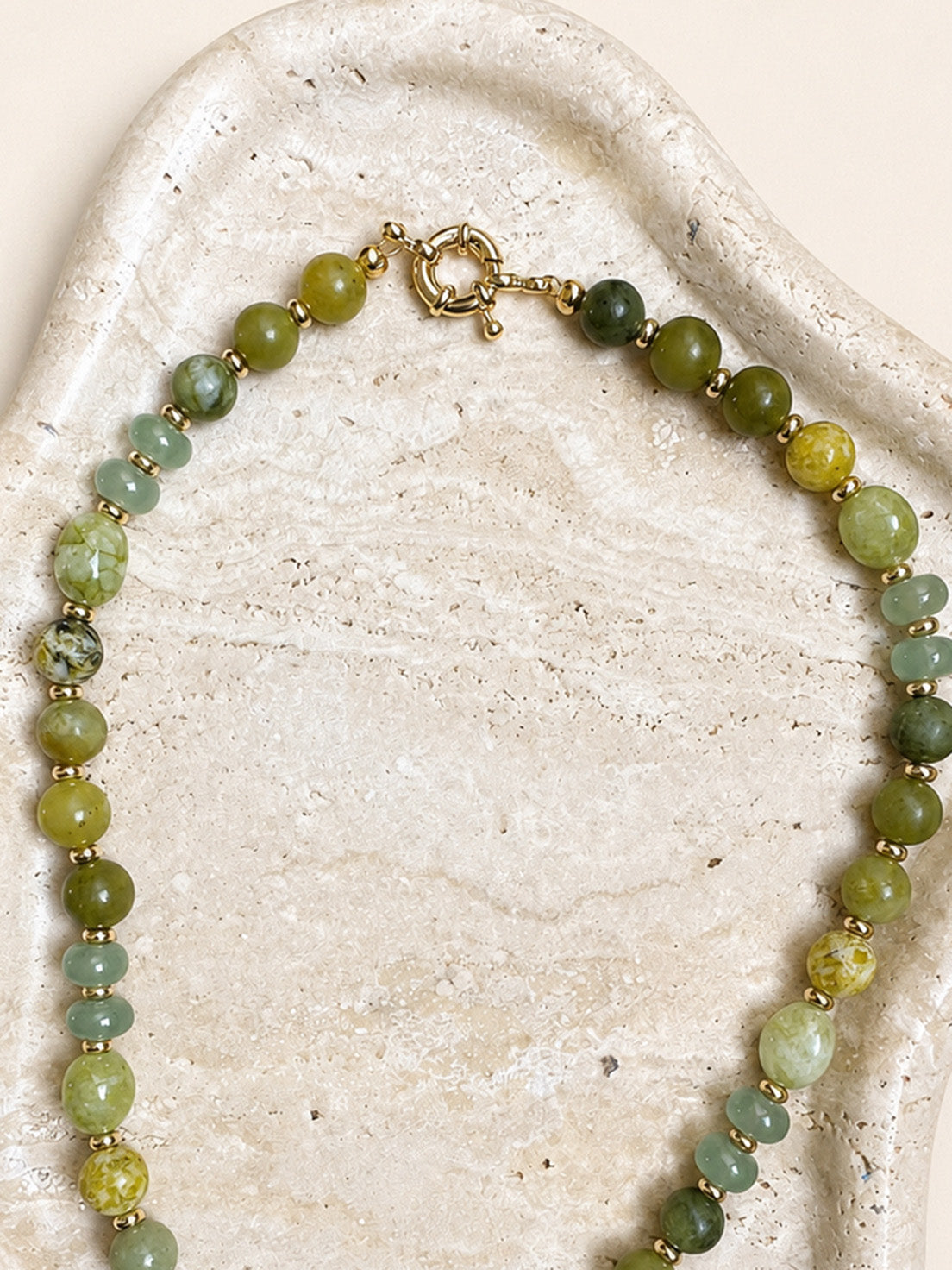 Beaded Necklace with Gold Accents