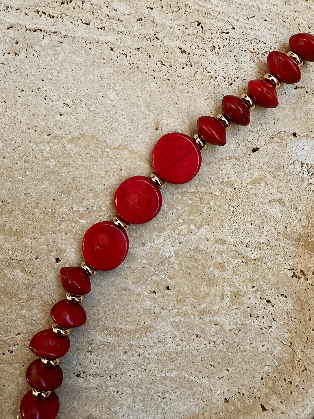 Beaded Necklace with Gold Accents
