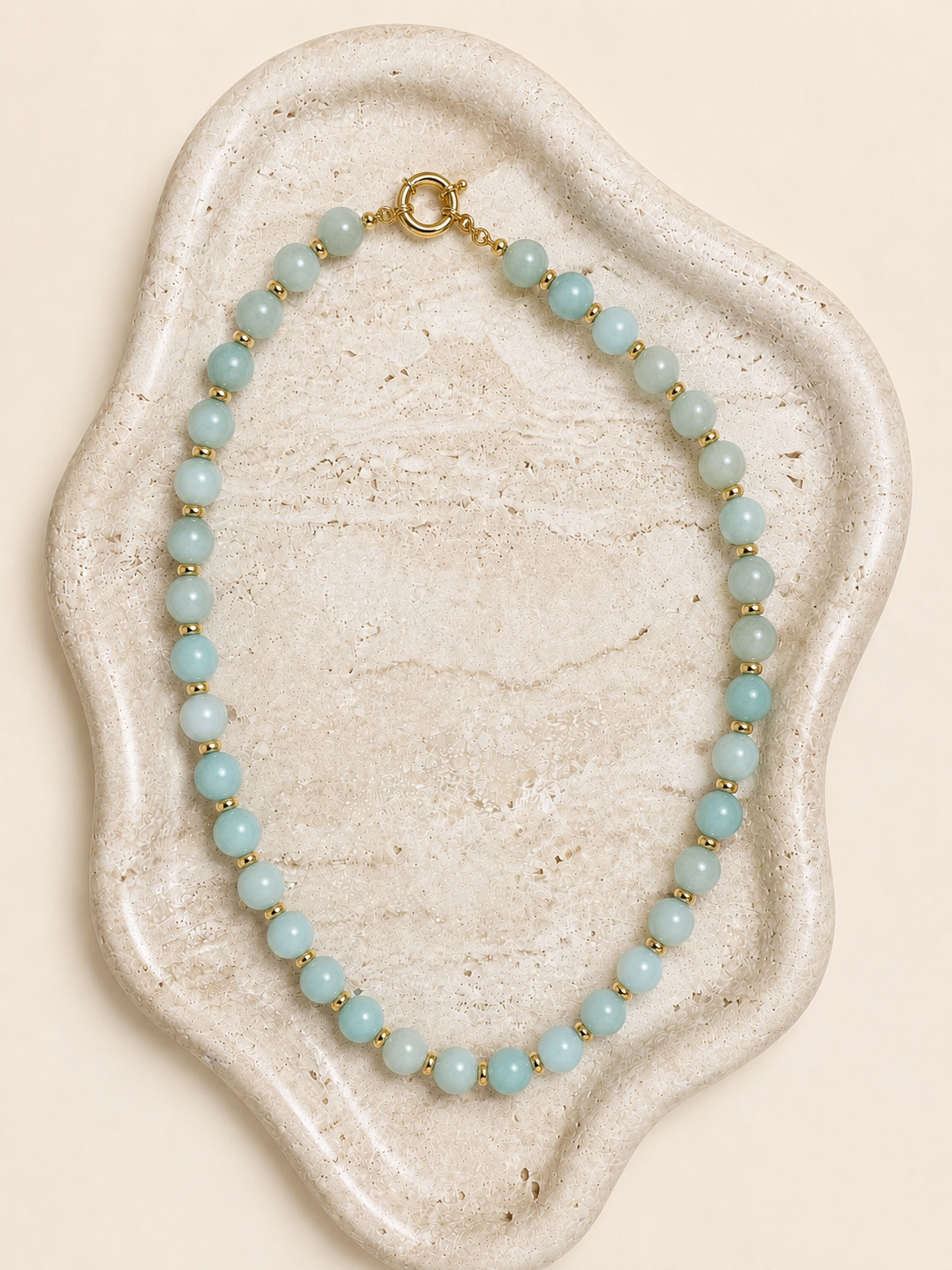 Beaded Necklace with Gold Accents